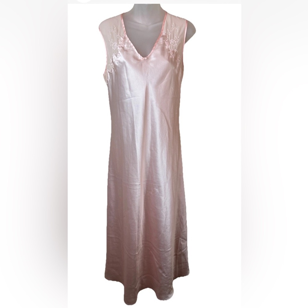 Vintage Oscar De La Renta Pink Label Nightgown Slip Women's Small Pink Floral